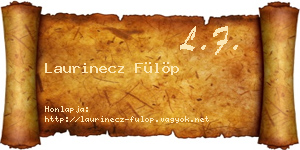 Laurinecz Fülöp névjegykártya